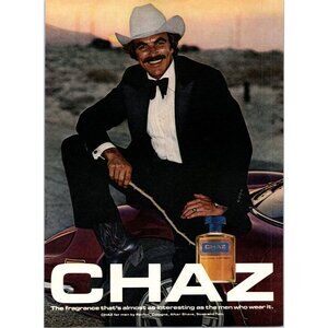 1981 Chaz Cologne Tom Selleck Magnum PI Tuxedo Bow Tie Vintage Print Ad Wall Art